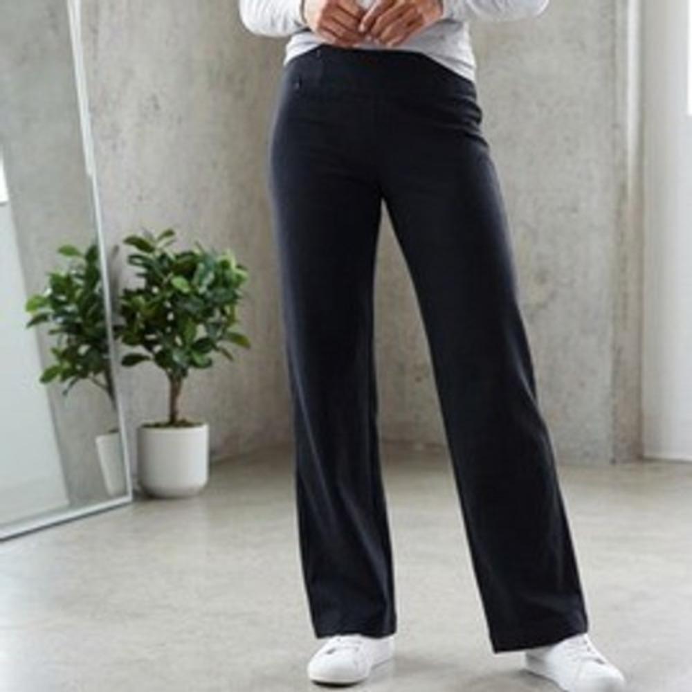 Lands' End Starfish Black Straight Leg Knit Yoga Pants XS